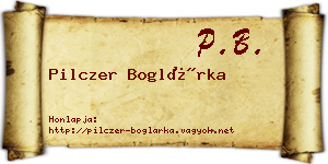 Pilczer Boglárka névjegykártya